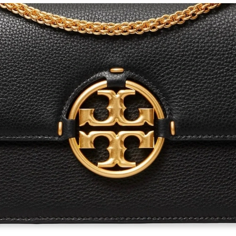 Tory Burch Black Leather Shoulder Bag with Gold Hardware with dust bag - Picture 2 of 4